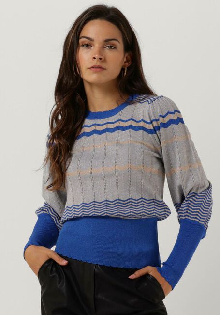 Blaue NEO NOIR Pullover DARY STRIPE KNIT BLOUSE - large