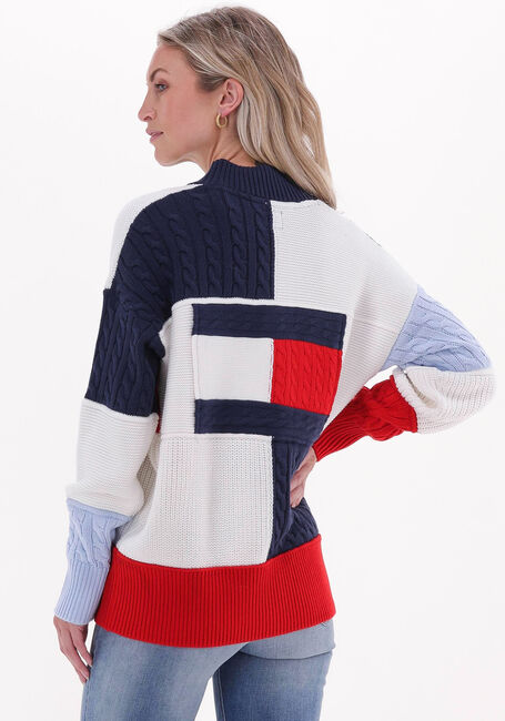 Mehrfarbige/Bunte TOMMY JEANS Strickjacke TJW OVRSZD BACK FLAG CARDIGAN - large