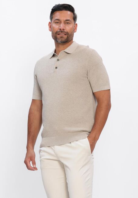 Beige PROFUOMO Polo-Shirt POLO SS AERO EASE WAFFLE STRUCTURE - large
