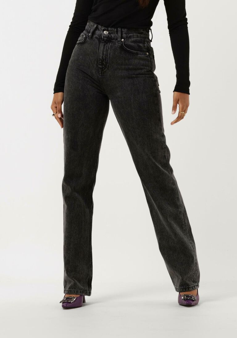 schwarze colourful rebel straight leg jeans jones mid rise straight leg denim pants