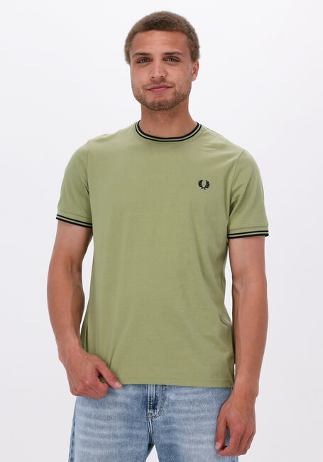 Grüne FRED PERRY T-shirt TWIN TIPPED T-SHIRT - large