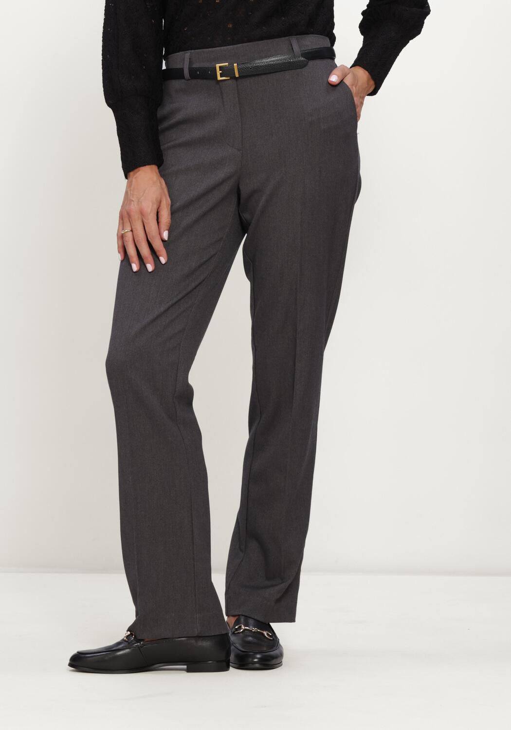 Dunkelgrau OBJECT Hose OBJLISA MW STRAIGHT PANT NOOS - large