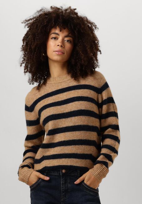 Braune MOS MOSH Pullover THORA STRIPE CREWNECK KNIT - large