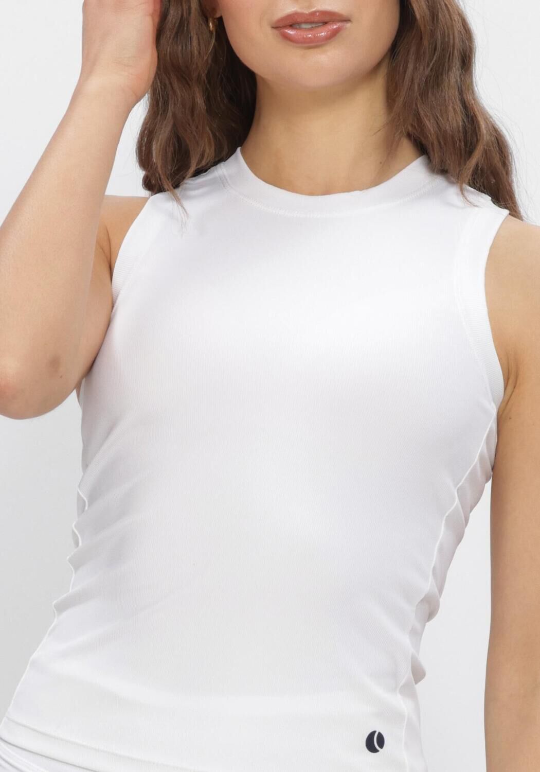 Wei&szlig;e BJORN BORG Tops & T-shirts ACE POCKET RIBBED TANK TOP - large