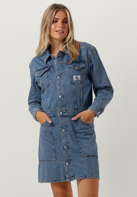 Hellblau CALVIN KLEIN Minikleid TRUCKER DRESS - large