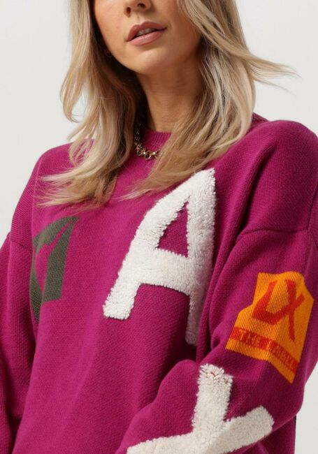 Bordeaux ALIX THE LABEL Pullover LADIES KNITTED ART WORK PULLOVER - large