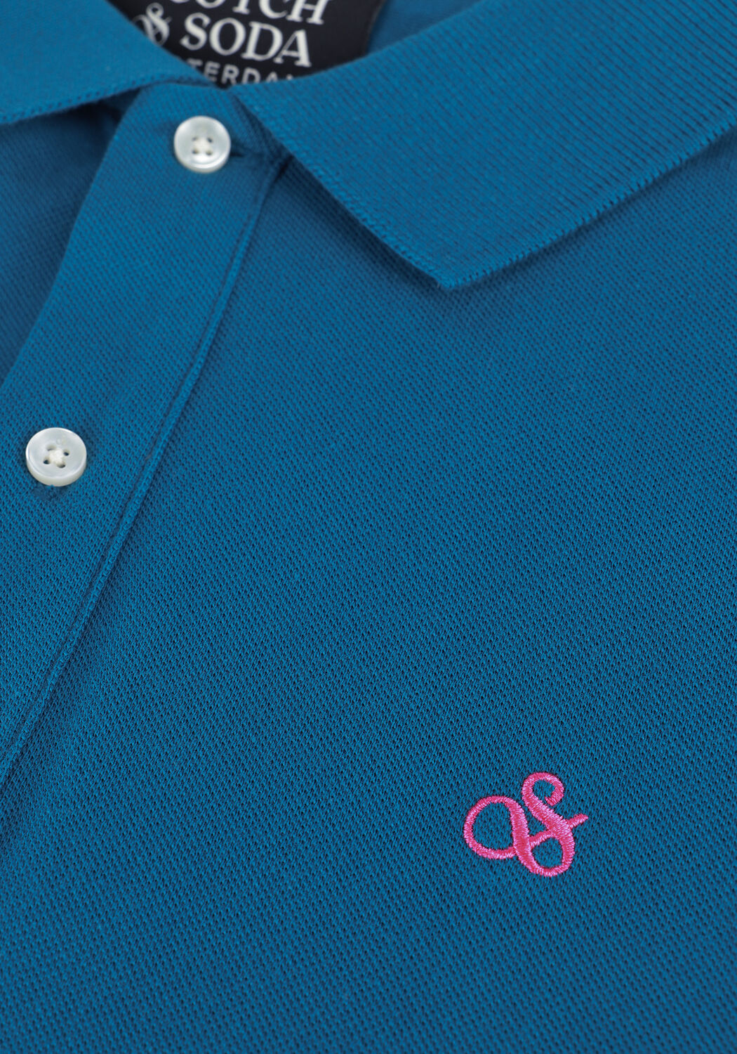 Blaue SCOTCH & SODA Polo-Shirt CLASSIC PIQUE POLO IN ORGANIC COTTON - large