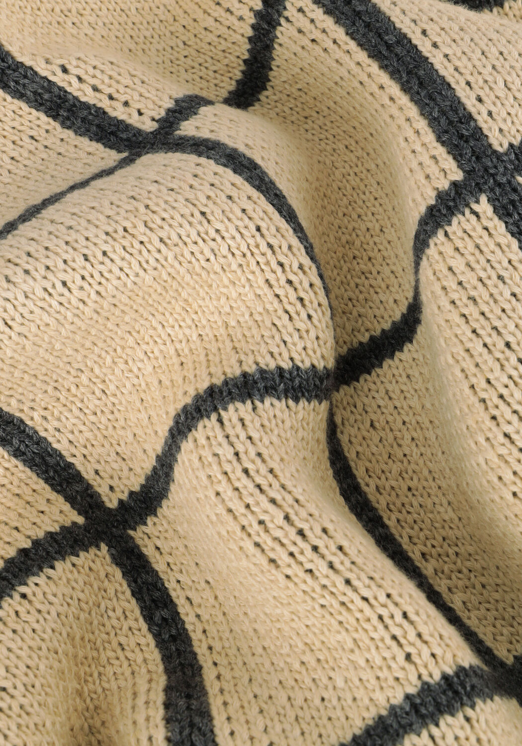 Beige DAILY7 Pullover KNITTED SWEATER BIG CHECK - large