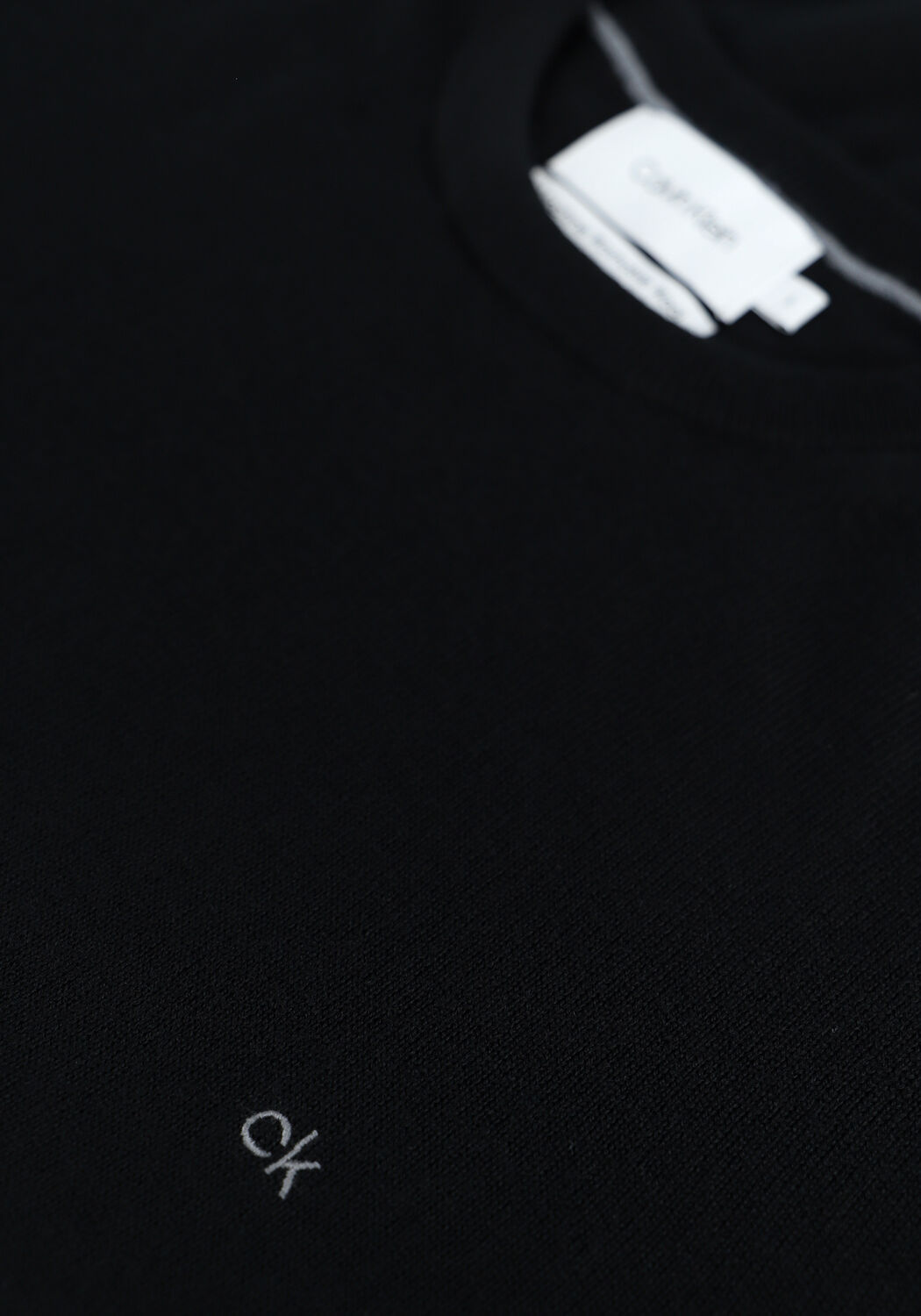 Schwarze CALVIN KLEIN Pullover SUPERIOR WOOL CREW NECK SWEATE - large