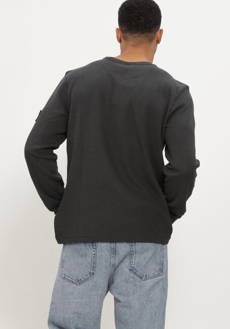 Schwarze CALVIN KLEIN T-shirt LS WAFFLE BADGE CREWNK TEE - large