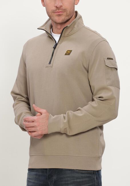 Beige PME LEGEND Pullover HALF ZIP COLLAR INTERLOCK JERSEY - large