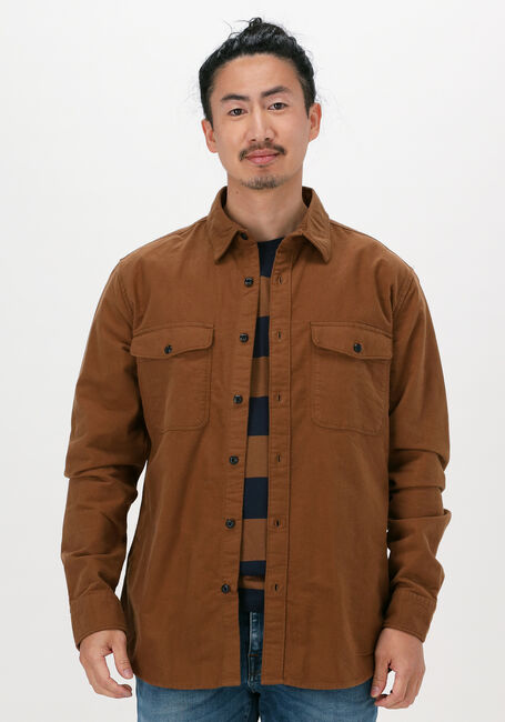 Camelfarbene SELECTED HOMME Overshirt SLHREGTHOMAS SHIRT LS W - large