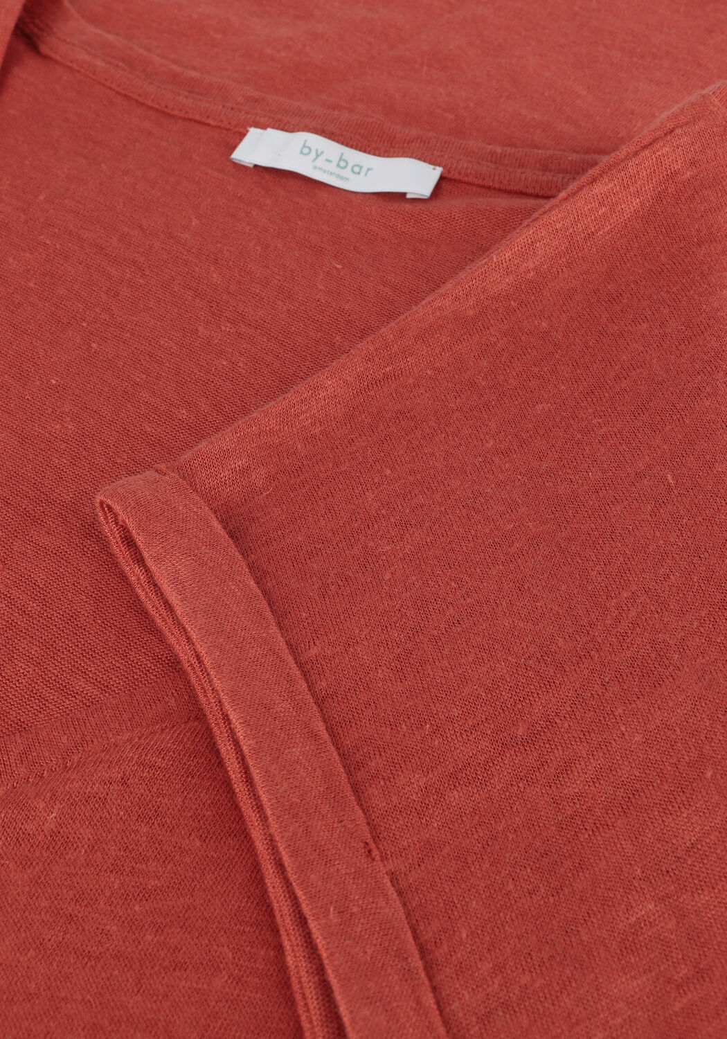 Rote BY-BAR T-shirt MILA LINEN TOP - large