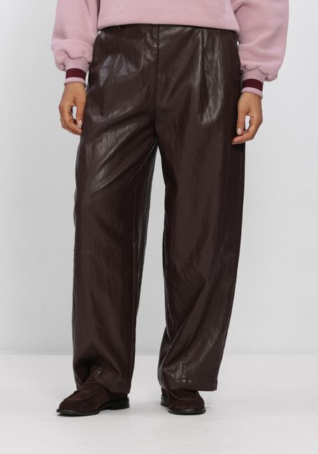 Braune SUMMUM Weite Hose BALLOON TROUSER SOFT FAUX LEATHE - large