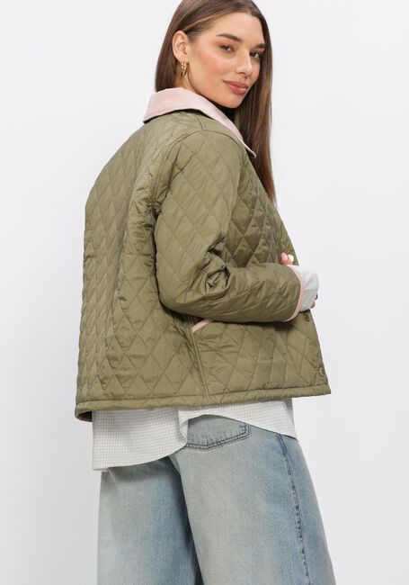 Olive BARBOUR Jack ICONS CROPPED LEDDESDALE QUILTED JACKET - large
