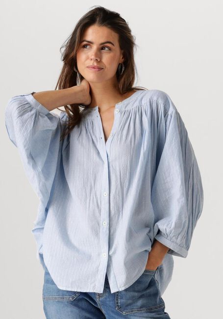 Hellblau SUMMUM Blusen OVERSIZED BLOUSE MICRO STRIPE - large