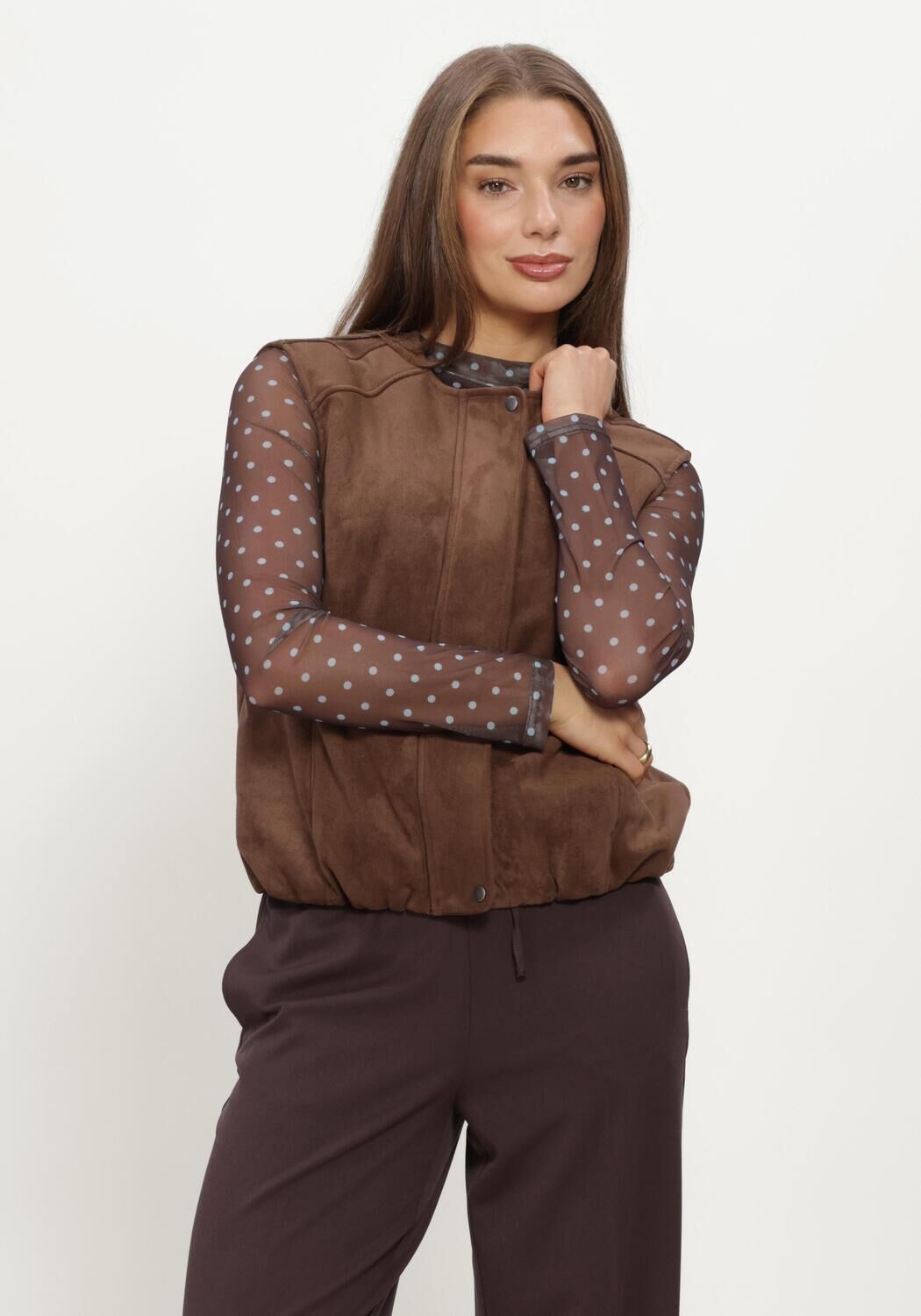 Braune OBJECT Gilet OBJDENNA S/L WAISTCOAT - large