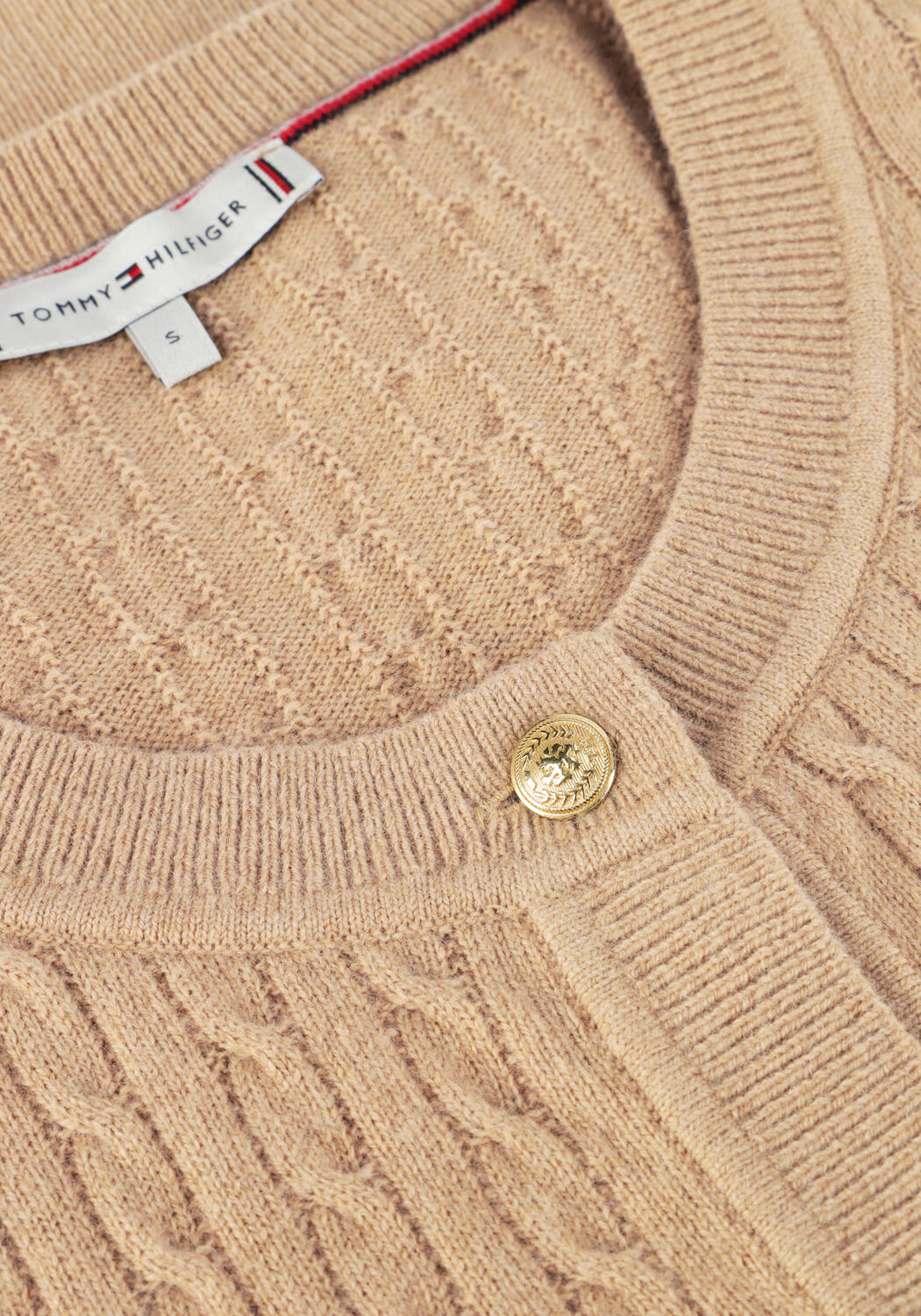 Braune TOMMY HILFIGER Top MINI CABLE C-NK CARDI SS - large