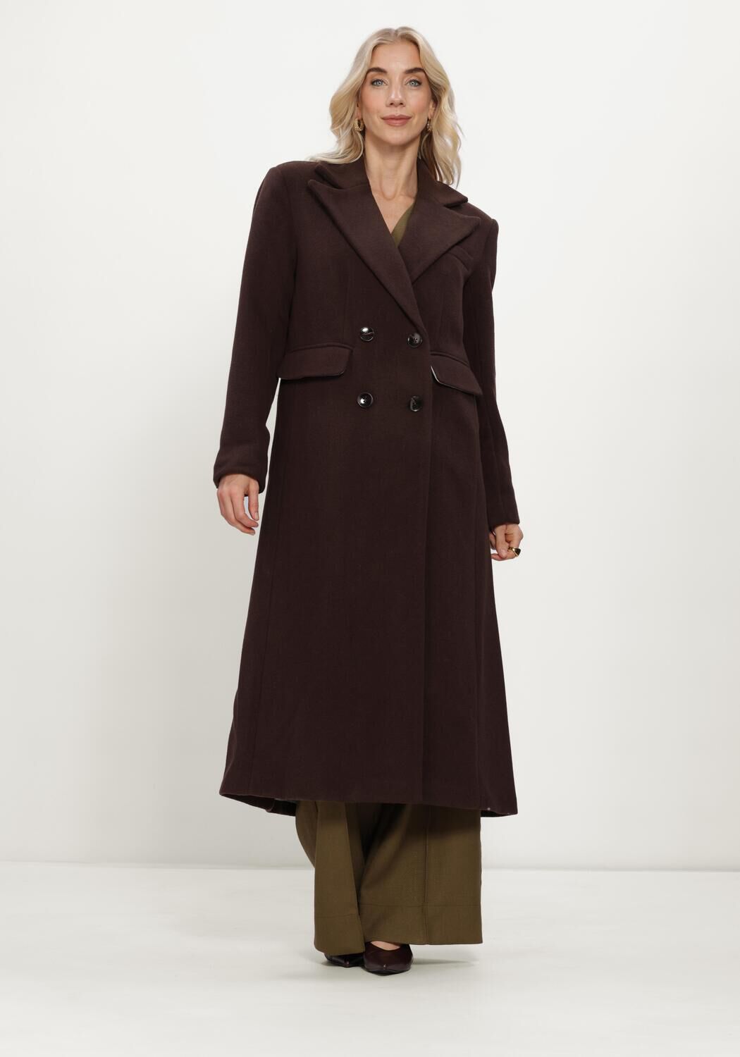 Braune Y.A.S. M&auml;ntel YASROYLA LS LONG COAT - large