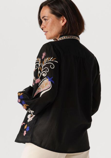 Schwarze SUMMUM Blusen BLOUSE EMBROIRERED VOILE - large