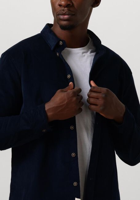 Dunkelblau ANERKJENDT Casual-Oberhemd AKLEIF SOLID CORD SHIRT - large