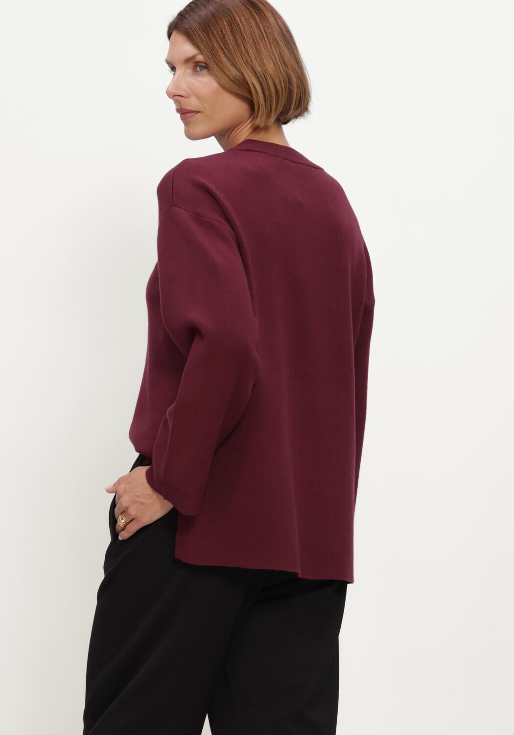 Bordeaux OBJECT Pullover OBJREYNARD L/S LO KNIT PULLOVER NOOS - large