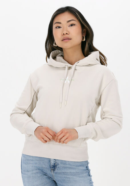 Nicht-gerade weiss CALVIN KLEIN Pullover MONOGRAM LOGO HOODIE WOMEN - large