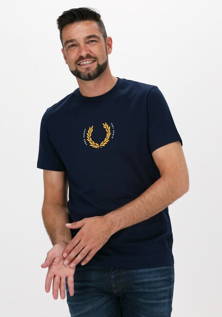 Dunkelblau FRED PERRY T-shirt LAUREL WREATH T-SHIRT - large
