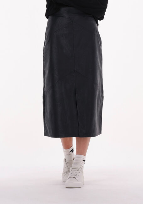 Schwarze 10DAYS Midirock VEGAN LEATHER SKIRT - large