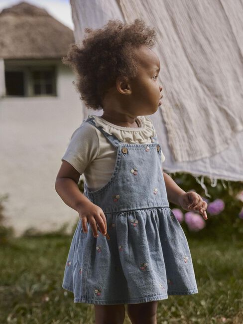 Blaue LIL' ATELIER Kleider NBFFUNDA DNM EMB SKIRTALL 2160-FD LIL - large