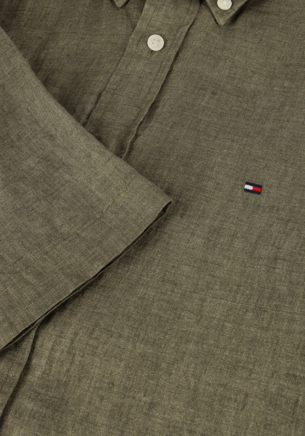 Gr&uuml;ne TOMMY HILFIGER Casual-Oberhemd PIGMENT DYED LINEN RF SHIRT S/S - large