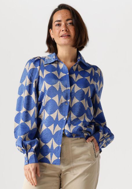 Blaue SUMMUM Blusen BLOUSE TWO TONE PRINT - large