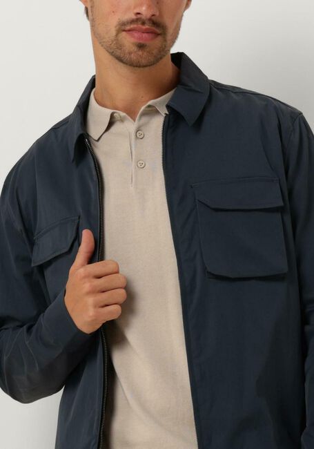 Dunkelblau PURE PATH Overshirt SHIRT WITH FRONT ZIPPER AND CHEST POCKETS - large