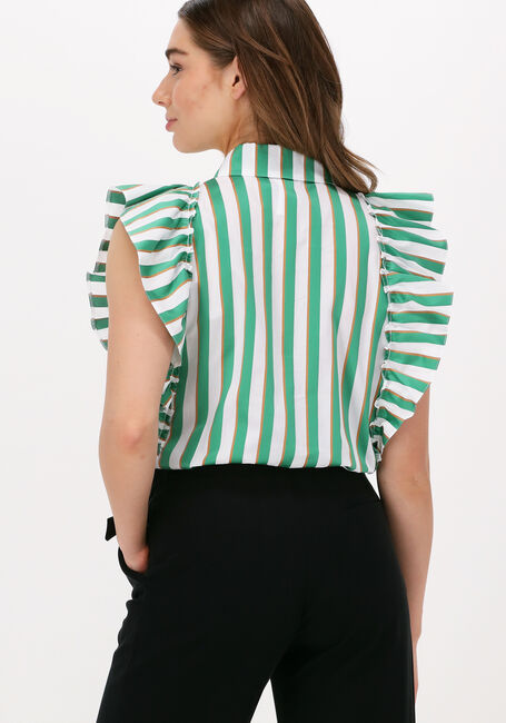 Grüne ACCESS Bluse STRIPED SHIRT WITH RUFFLE SLEEVES - large
