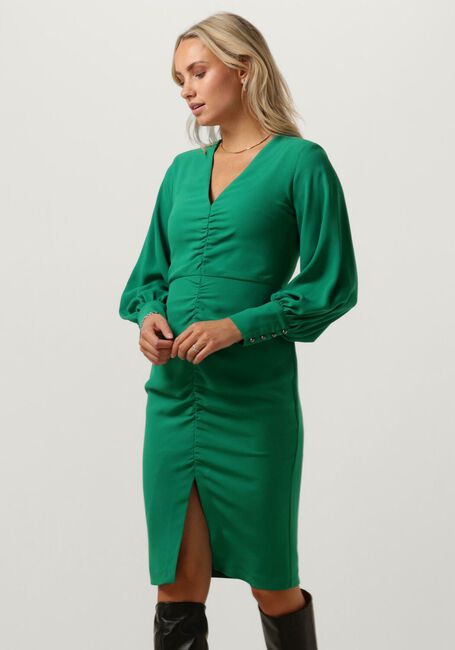 Grüne ACCESS Minikleid RUCHED DRESS WITH V NECKLINE - large