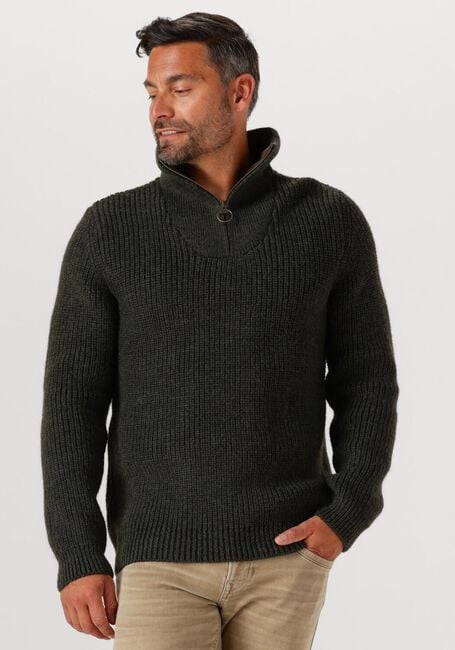 Dunkelgrün BARBOUR Pullover NEW TYNE HALF ZIP KNITTED JUMPER - large