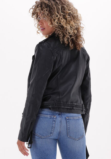 Schwarze GOOSECRAFT Lederjack JADE BRAIDED - large