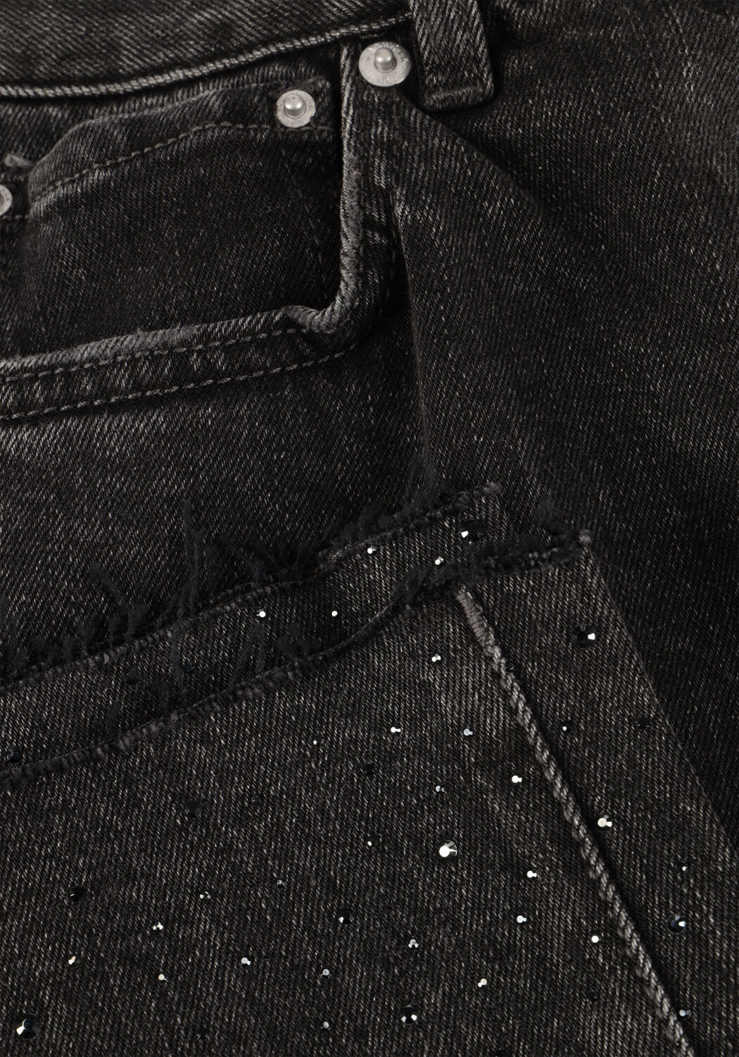 Schwarze CATWALK JUNKIE Straight leg jeans LOOSE FIT JEANS WITH METALLIC STRASS - large