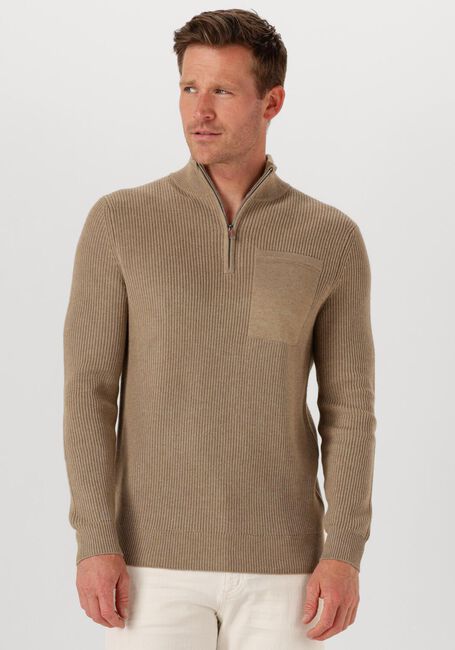Beige PROFUOMO Pullover PULLOVER HALF ZIP - large