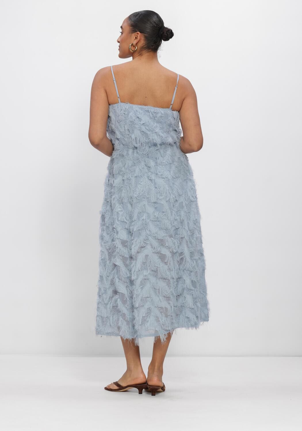 Blaue SELECTED WOMEN Midikleid SLFMYLINE REGULAR MIDI STRAP DRESS - large