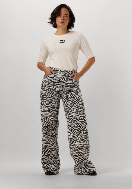 Schwarze CO'COUTURE Wide jeans ZION ZEBRA WIDE PANT - large