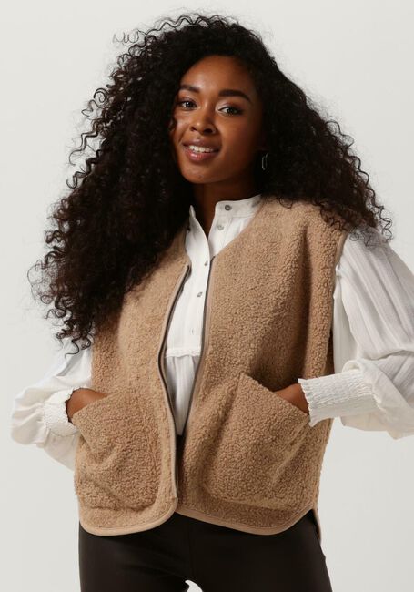 Camelfarbene KNIT-TED Gilet TASHA JACKET - large