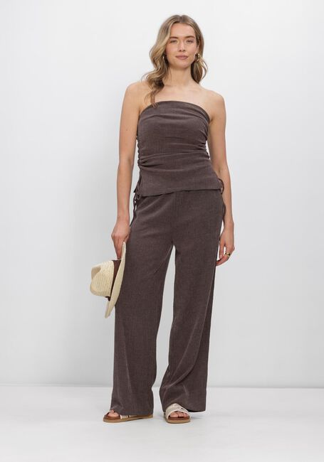 Braune Y.A.S. Hosen YASIBELA HW PANTS - large