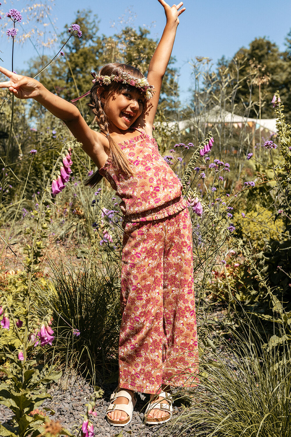 Mehrfarbige/Bunte LOOXS Schlaghose CRINCKLE PANTS - large