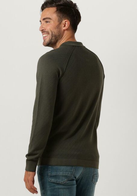 Grüne CAST IRON Langarmshirts LONG SLEEVE POLO SLIM FIT COTTON MODAL - large