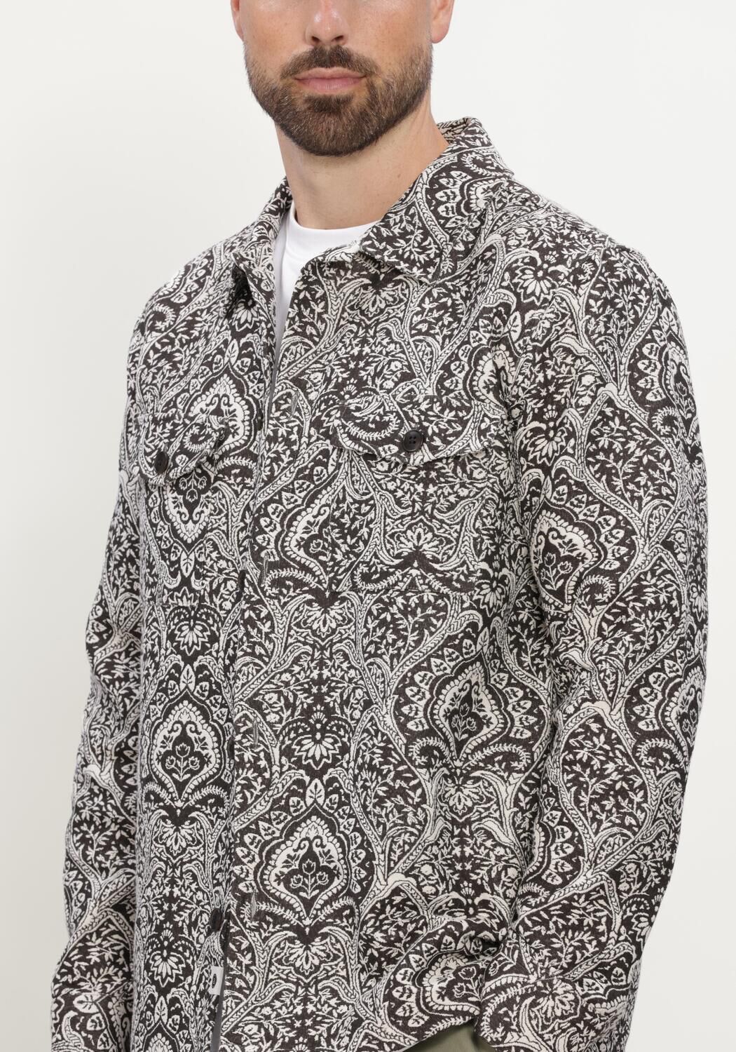 Schwarze ANERKJENDT Overshirt AKOSCAR GARDEN JACQ OVERSHIRT - large
