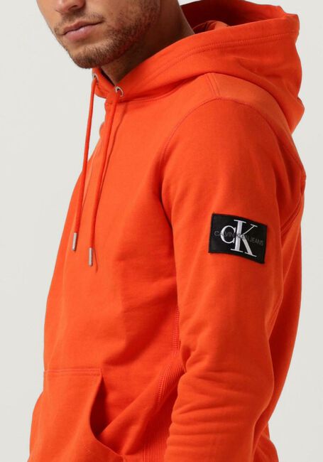 Orangene CALVIN KLEIN Sweatshirt MONOLOGO SLEEVE BADGE HOODIE - large