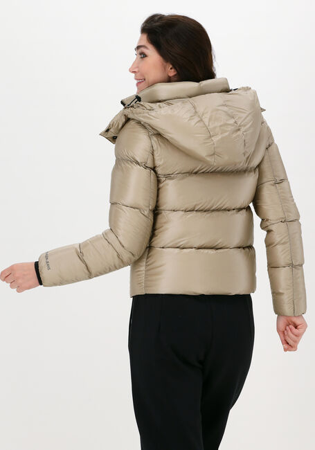 Beige CALVIN KLEIN Wattierte Jack SHINY DOWN SHORT PUFFER JACKET - large