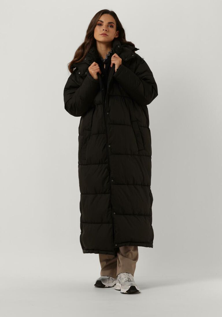 schwarze notre-v wattierte jack puffer long