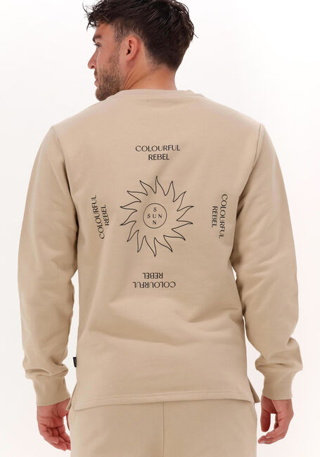 Sand COLOURFUL REBEL Sweatshirt CR SUN BASIC SLIT SWEAT - large